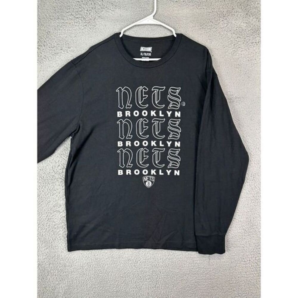 Brooklyn Nets NBA T-Shirt Adult XL Black Sports Long Sleeve Tee Men Tailgate NEW